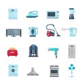 Flat Color Icons Set Of Household Appliances Royalty Free Stock Photo