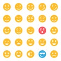 Flat color icons for smiley face.