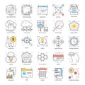 Flat Color Line Icons 18 Royalty Free Stock Photo