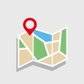 Flat color location icon in flat style. Vector illustration. Eps 10 Royalty Free Stock Photo