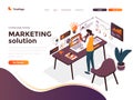 Flat color Modern Isometric Concept Illustration - Marketing Solution Royalty Free Stock Photo