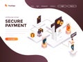 Flat color Modern Isometric Concept Illustration - Secure Payment Royalty Free Stock Photo
