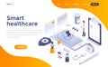 Flat color Modern Isometric Concept Illustration - Smart Healthcare