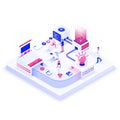 Flat color Modern Isometric Illustration design - Creative Process