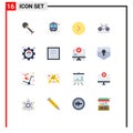 Flat Color Pack of 16 Universal Symbols of productivity, excellency, circle, efficiency, walk Royalty Free Stock Photo