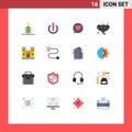 Flat Color Pack of 16 Universal Symbols of route, castle, love, beach, hindu Royalty Free Stock Photo