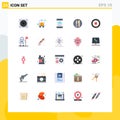 Flat Color Pack of 25 Universal Symbols of user, basic, cloud, plate, service