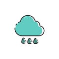 Flat color rainy icon