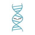 flat color retro cartoon of a DNA strand Royalty Free Stock Photo