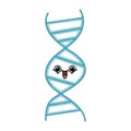 flat color retro cartoon DNA strand Royalty Free Stock Photo