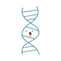 flat color retro cartoon DNA strand