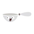 flat color retro cartoon measuring spoon