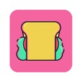 Flat color sandwich icon