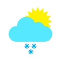 Flat color snow rain icon Royalty Free Stock Photo