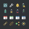 Flat color style Application & Mobile icons set Royalty Free Stock Photo