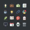 Flat color style Business & Office icons set Royalty Free Stock Photo