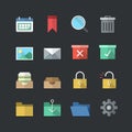 Flat color style Business & Office icons set Royalty Free Stock Photo