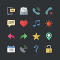 Flat color style Mobile Setting icons set Royalty Free Stock Photo