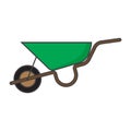 Flat color wheelbarrow icon Royalty Free Stock Photo