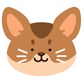Flat colored adorable Abyssinian cat head Royalty Free Stock Photo