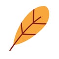Flat colored autumn leaf icon Vector Royalty Free Stock Photo