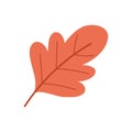 Flat colored autumn leaf icon Vector Royalty Free Stock Photo