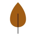 Flat colored autumn leaf icon Vector Royalty Free Stock Photo