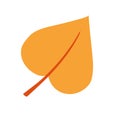 Flat colored autumn leaf icon Vector Royalty Free Stock Photo