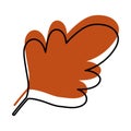 Flat colored autumn leaf icon Vector Royalty Free Stock Photo