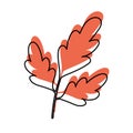 Flat colored autumn leaf icon Vector Royalty Free Stock Photo