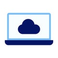 Computer Cloud Flat Colored Icon for Online Storage and Data Royalty Free Stock Photo