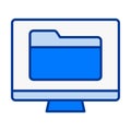 Computer Folder Flat Colored Icon for File Management Royalty Free Stock Photo