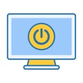 Computer Power Button Flat Colored Icon for System Control Royalty Free Stock Photo