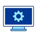 Computer Settings Flat Colored Icon for System Configuration Royalty Free Stock Photo