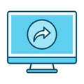 Computer Share Flat Colored Icon for Data Sharing Royalty Free Stock Photo