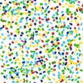 Flat colored confetti squares. Seamless vector pattern for parties and celebrations.