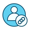 User Person Link Flat Colored Icon for Connected Account Profile Network Royalty Free Stock Photo