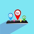 Flat colored location icon Royalty Free Stock Photo