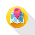 Flat colored location icon. Royalty Free Stock Photo