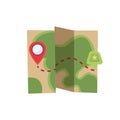 Flat colored location icon. Map illustration isolated Royalty Free Stock Photo