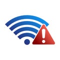 Network Error Flat Colored Icon for Connection Failure and Troubleshooting Alert Royalty Free Stock Photo