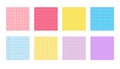 Flat colored notebook paper notes set vector Royalty Free Stock Photo