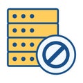 Server Block Badge in Flat Colored Style for Restricted Access Security and Protection Use Royalty Free Stock Photo