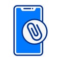 Smartphone Attachment Flat Colored Icon for File and Message Tools Royalty Free Stock Photo