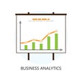 Flat Colored Statistics and Analytics Icon.