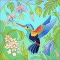 Tropical Bird Colibri Composition