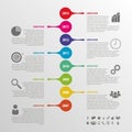 Flat colorful abstract timeline infographics vector