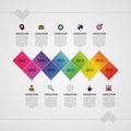 Flat colorful abstract timeline infographics vector illustration with rectangle Royalty Free Stock Photo