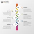 Flat colorful abstract timeline infographics vector illustration with rectangle Royalty Free Stock Photo