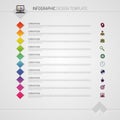 Flat colorful abstract timeline infographics vector illustration with squares Royalty Free Stock Photo